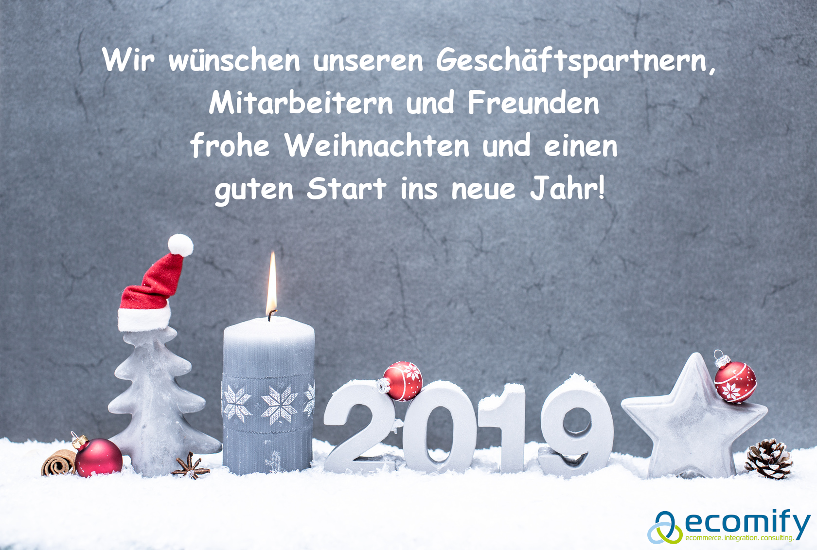 Wir wünschen unseren Geschäftspartnern, Mitarbeitern und Freunden frohe Weihnachten und einen guten Start ins neue Jahr!